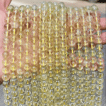 Natural Lemon Quartz Bead Strand – 6 mm
