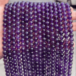 Natural Amethyst Bead Strand – 6 mm