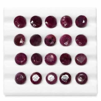 NATURAL MILKY RUBY — No Heat / Untreated - FROM INDIA - 38.60CT — Round Cut Wholesale Lot - AA QUALITY -